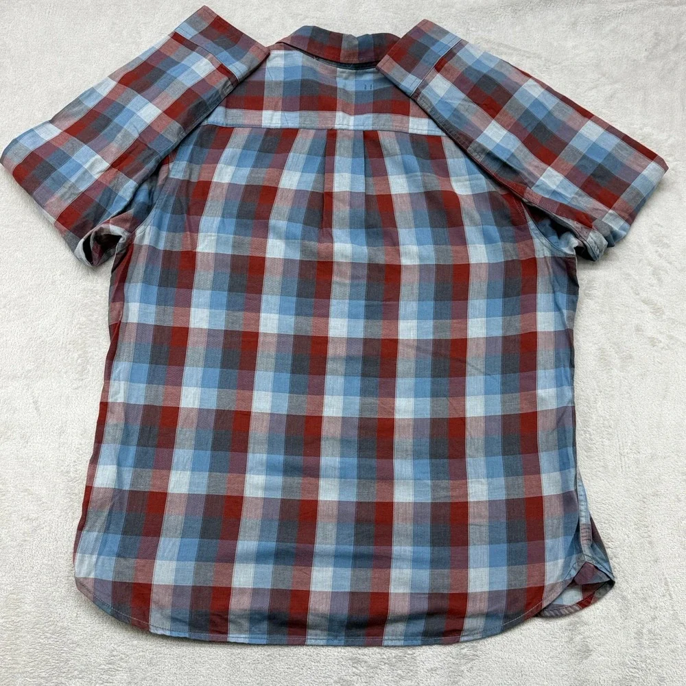 The North Face Button Down Shirt Men XL Blue Plaid Long Sleeve Hiking Gorpcore